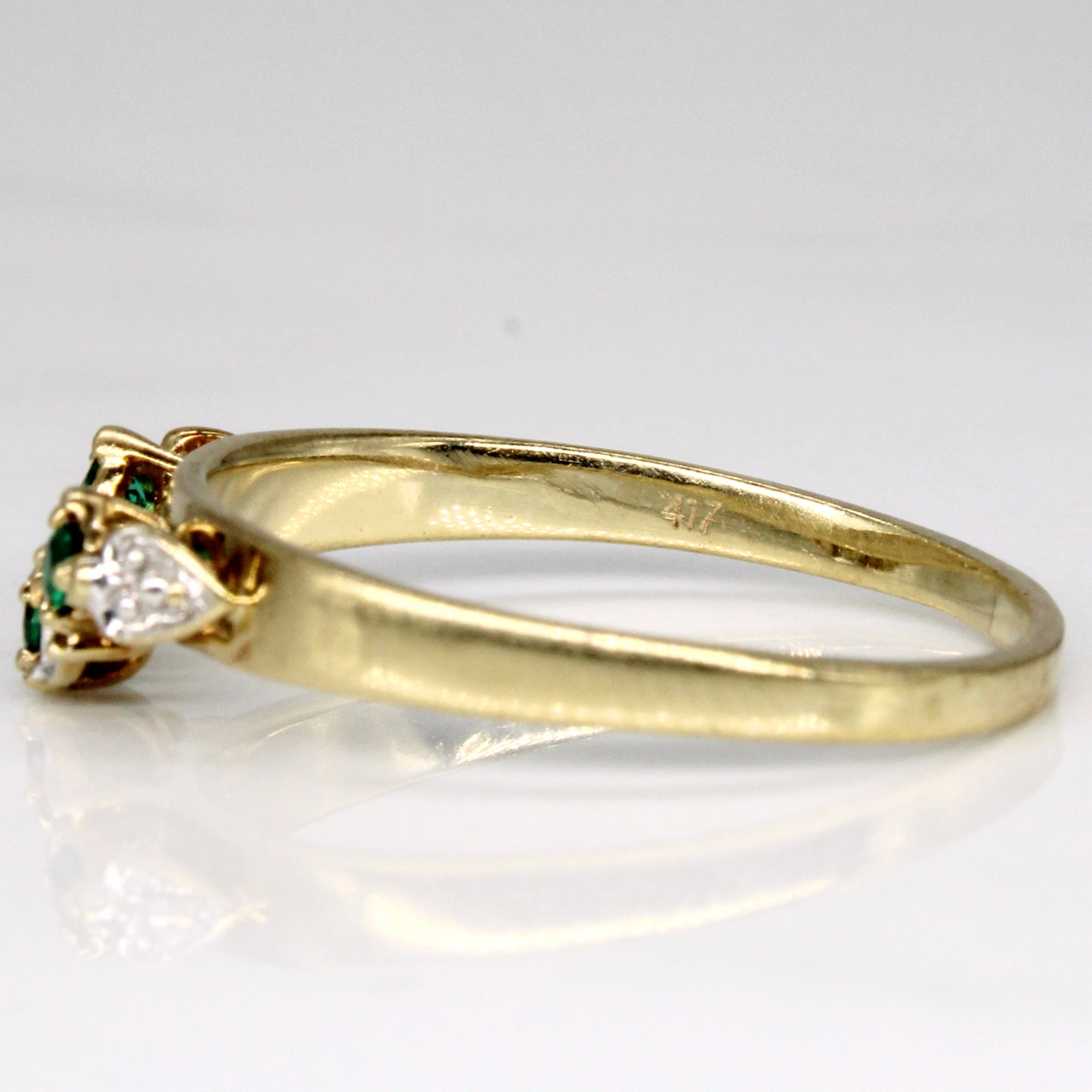 'Michael Hill' Synthetic Emerald & Natural Diamond Ring | 0.06ctw, 0.01ctw | SZ 9.25 |