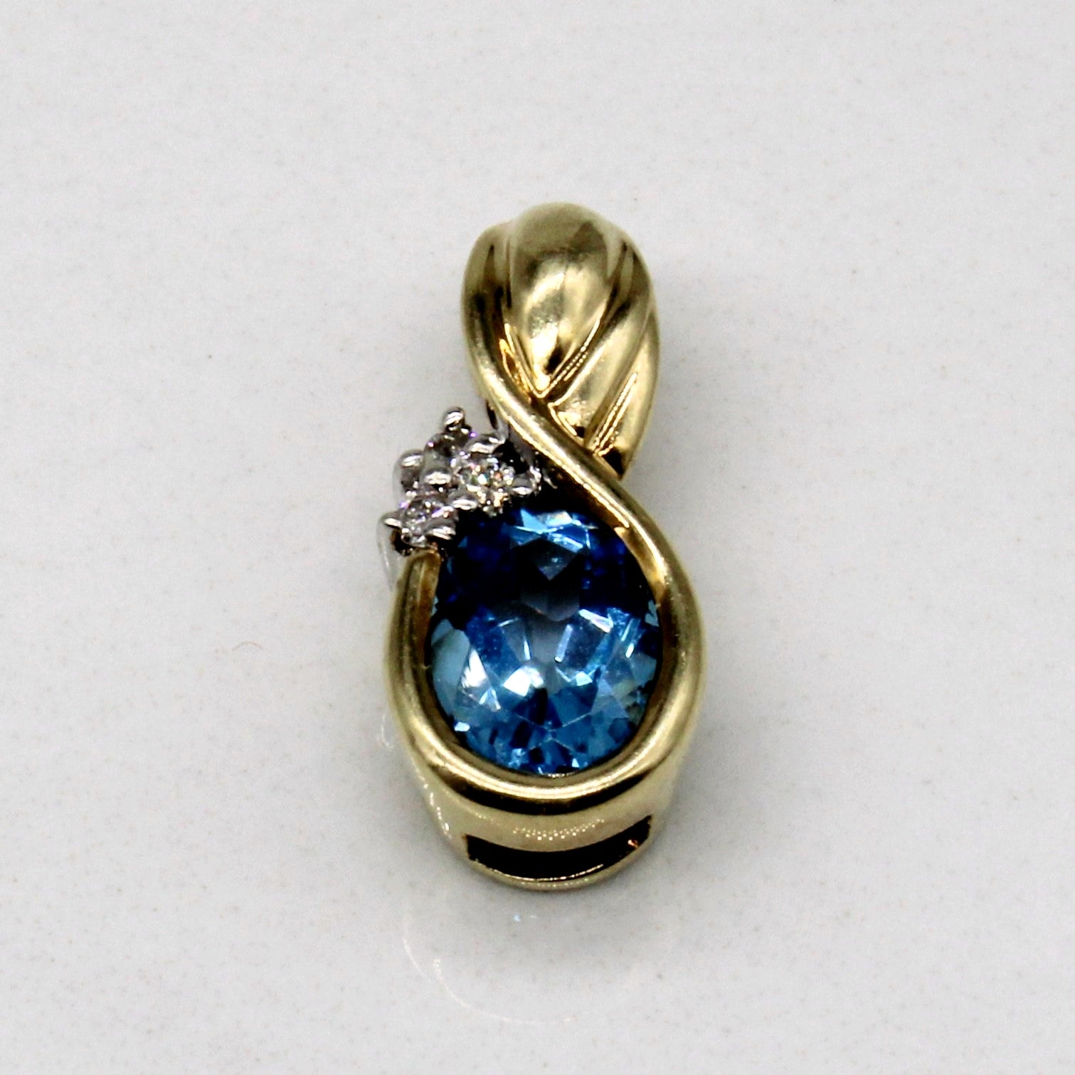 Blue Topaz & Diamond Pendant | 0.90ct, 0.03ctw |