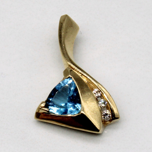 Blue Topaz & Diamond Pendant | 0.80ct, 0.04ctw |