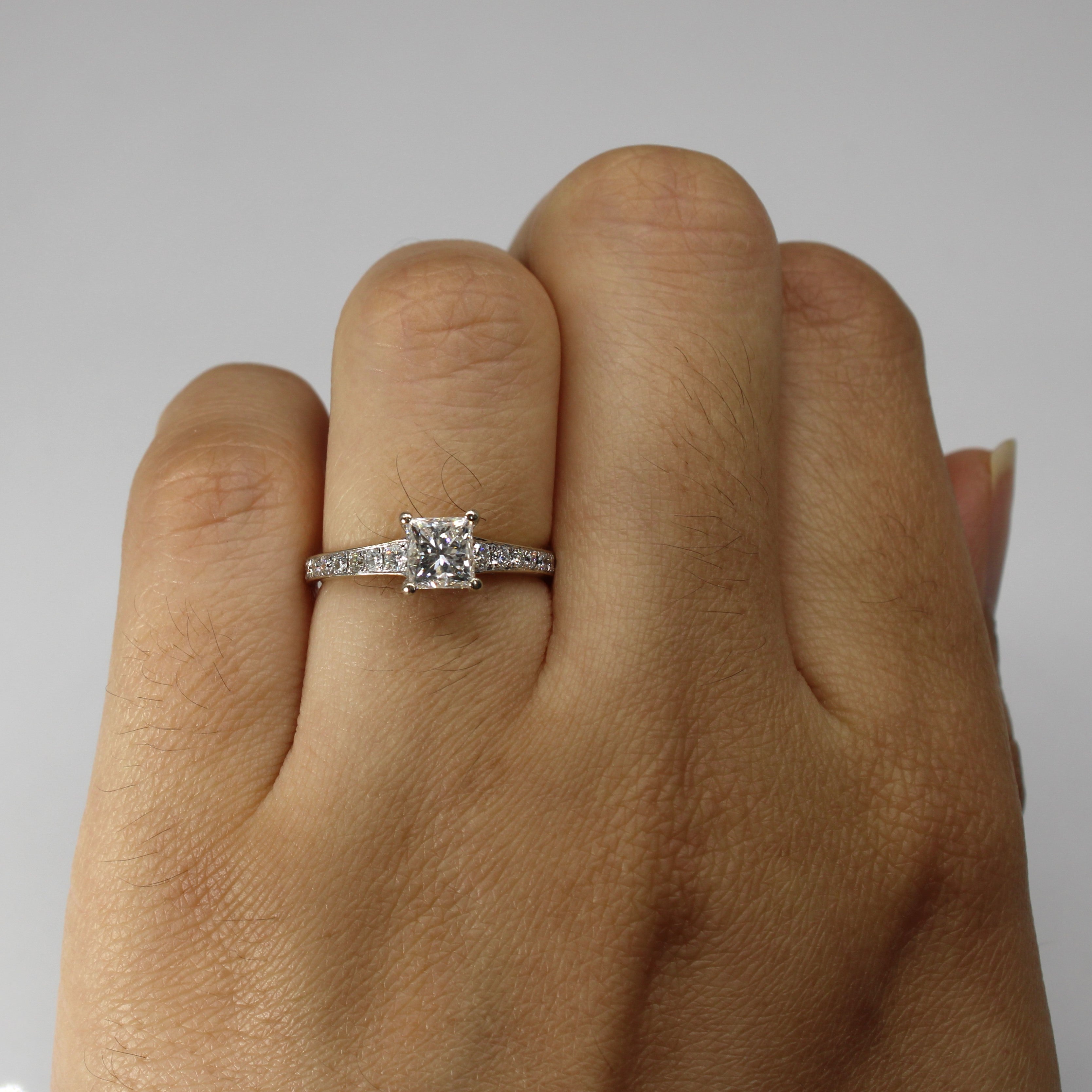 Bague Princesse Diamant avec Accents | 0,92 ct I1/I2 H/I | Taille 4,5 | 