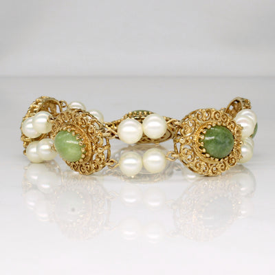 Serpentine & Pearl Bracelet | 15.00ctw | 7