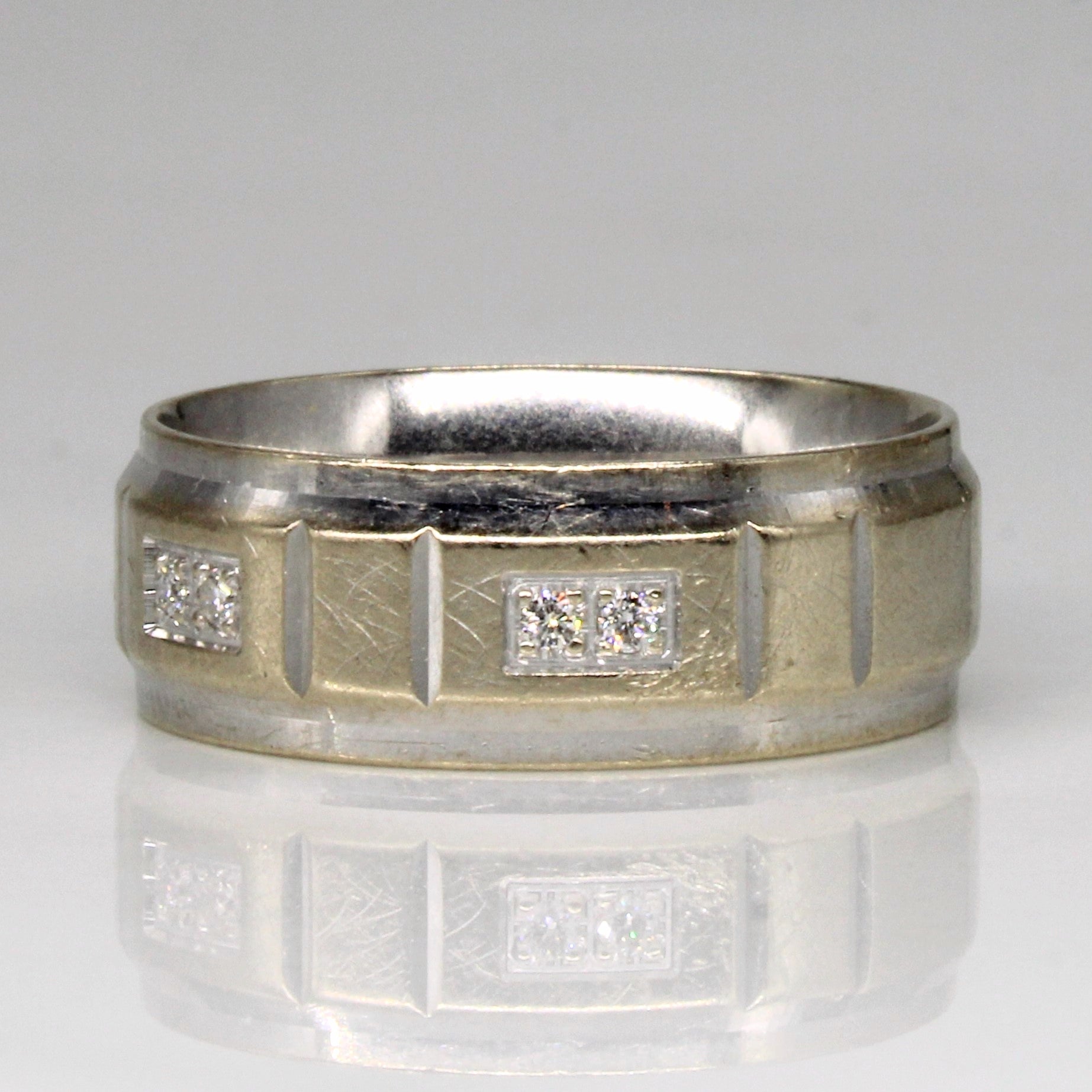 Square Setting Diamond Band | 0.06ctw | SZ 9.5 |