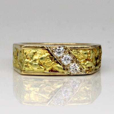 Diamond & Nugget Ring | 0.11ctw | SZ 5.5 |