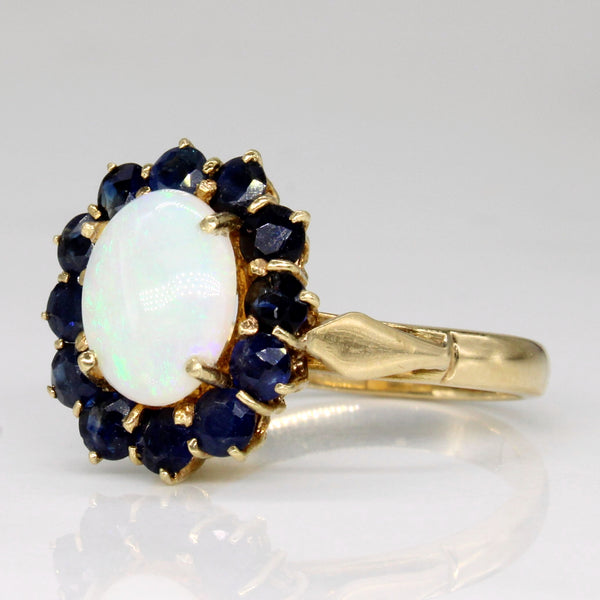 Opal & Sapphire Halo Ring | 1.20ct, 1.00ctw | SZ 5.25 |
