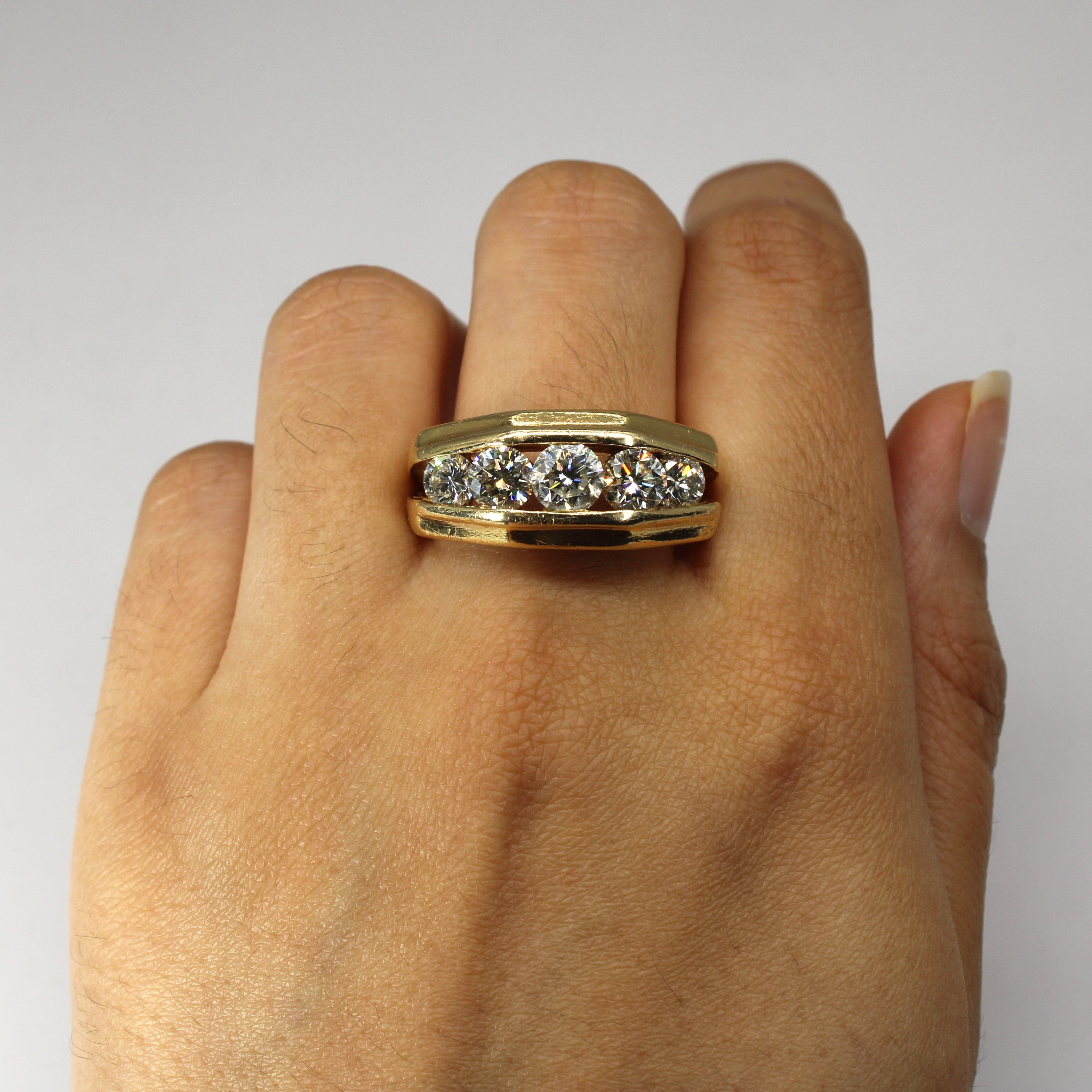 Channel Set Diamond Ring | 2.85ctw SI1/SI2 K/L | SZ 12 |