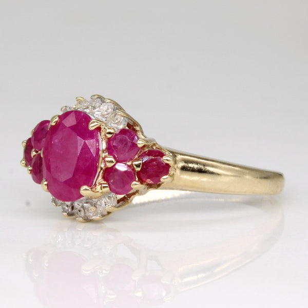 Ruby & Diamond Ring | 1.66ctw, 0.07ctw | SZ 9 |