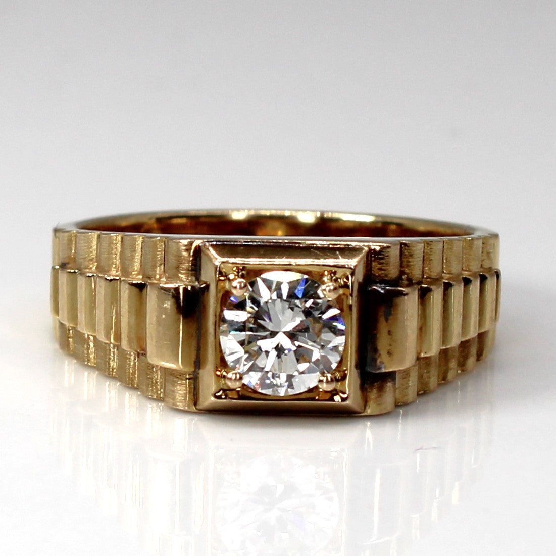 Textured Solitaire Diamond Ring | 0.65ct VS2/SI1 H/I | SZ 8.5