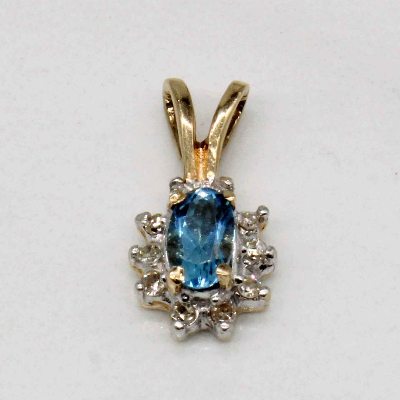 Blue Topaz & Diamond Pendant | 0.30ct, 0.05ctw |