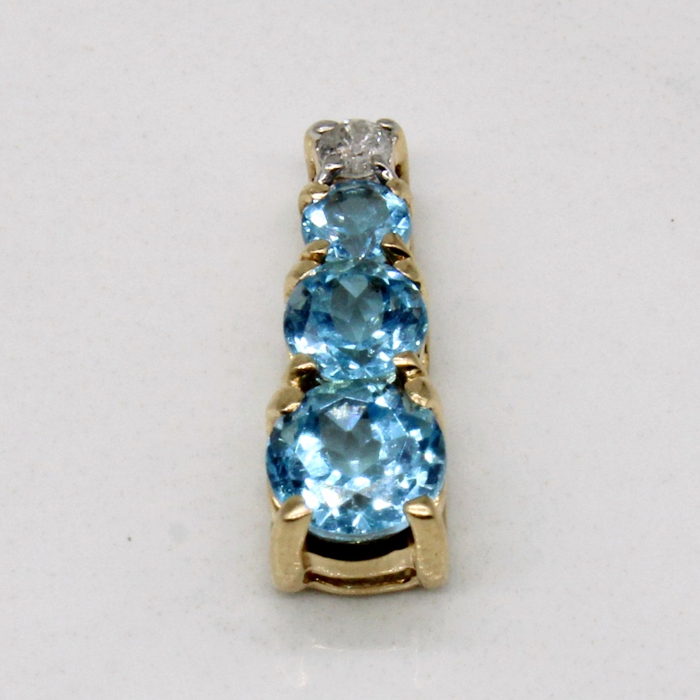 Blue Topaz & Diamond Colum Pendant | 0.80ctw, 0.04ct |