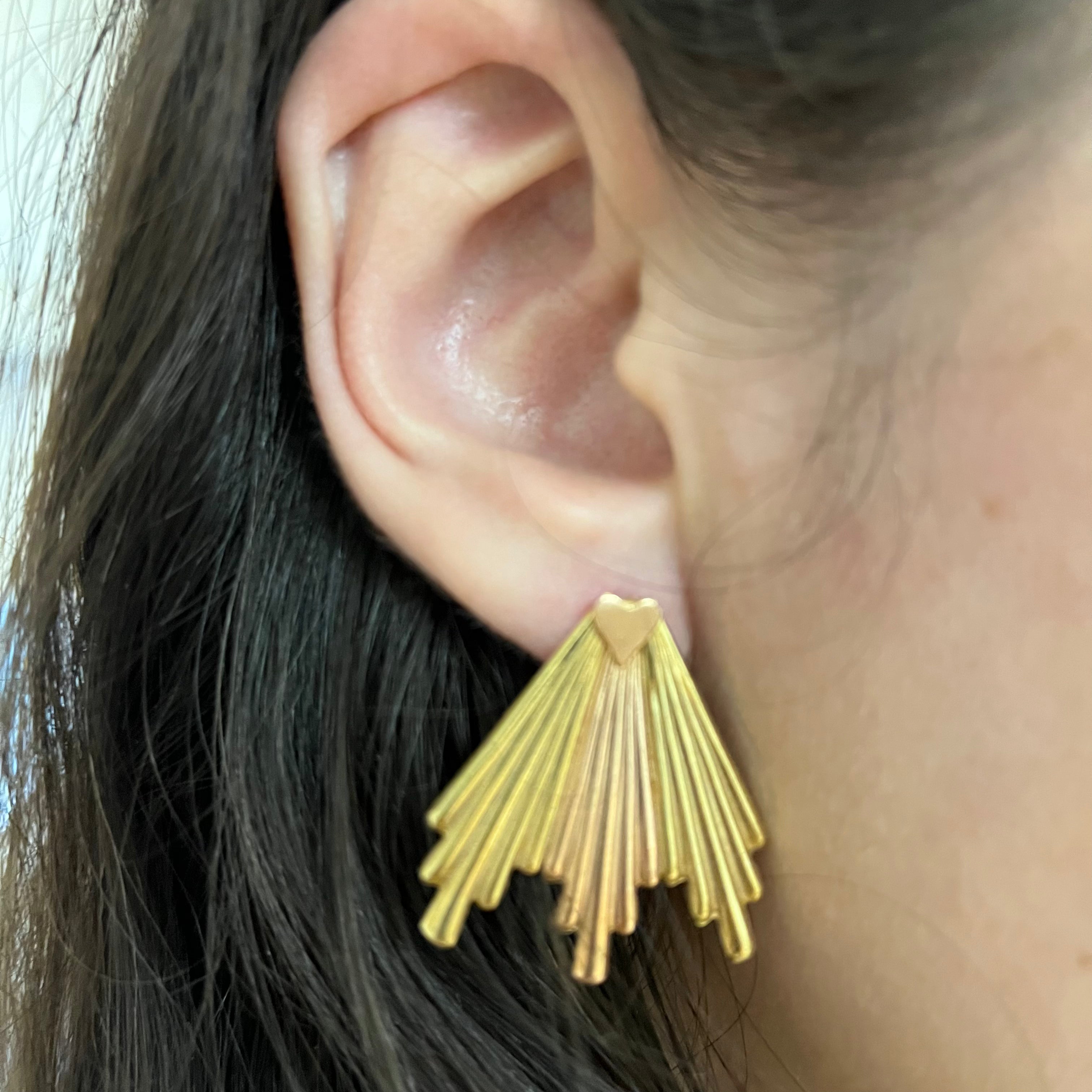 Two Tone Gold Earrings