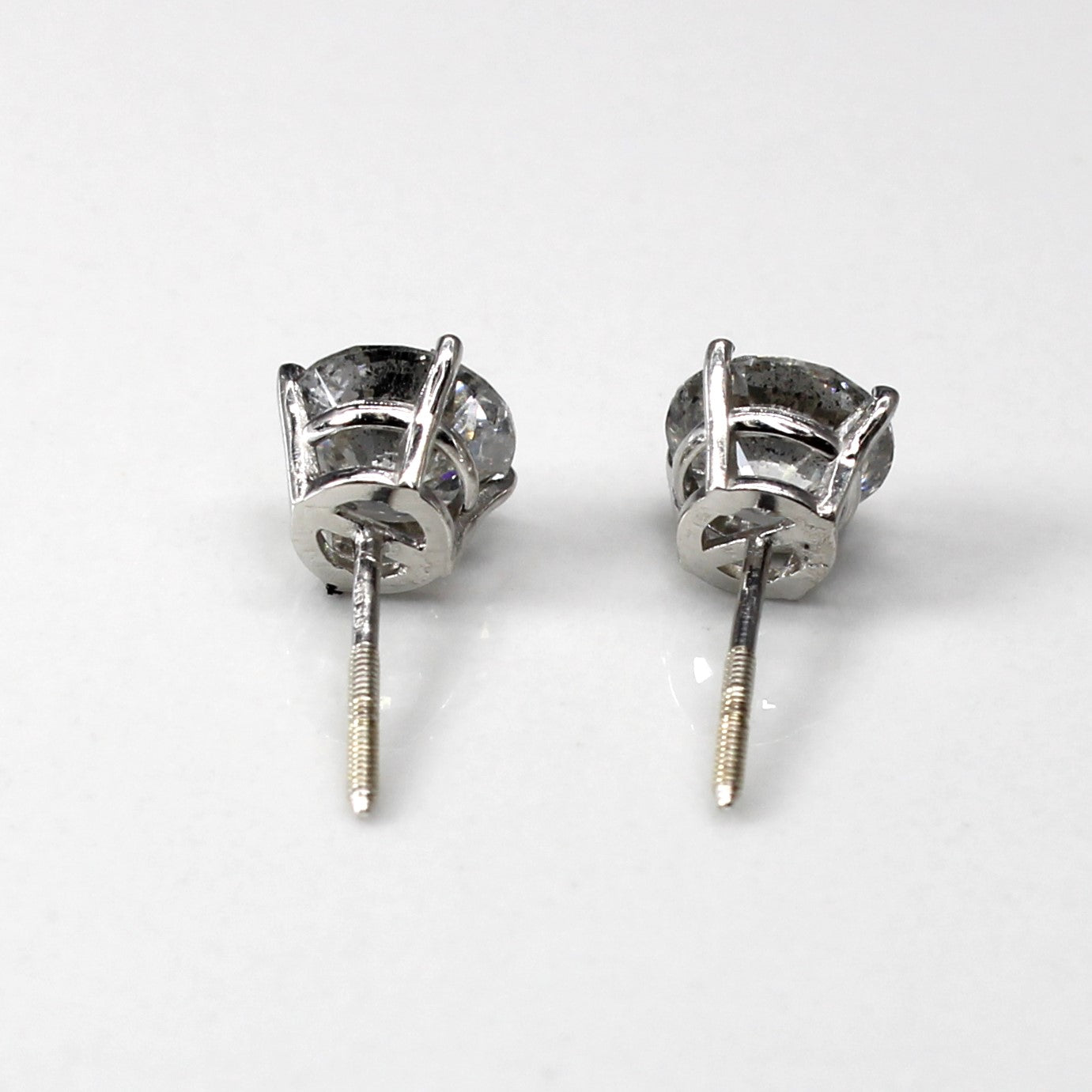Boucles d'oreilles solitaire en diamant | 1,65 ct I1/I2 H/I | 
