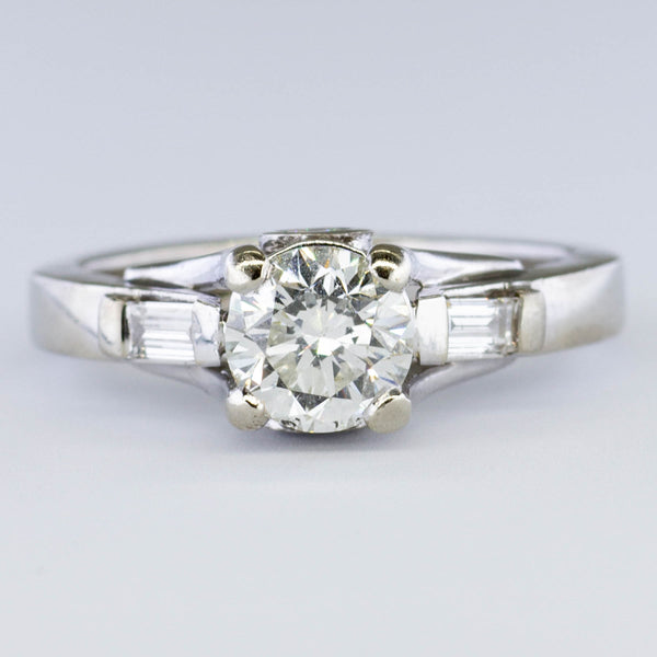 Diamond Engagement Ring with Baguette Accents | 1.30ctw | SI2 K/L | SZ 5.5 |
