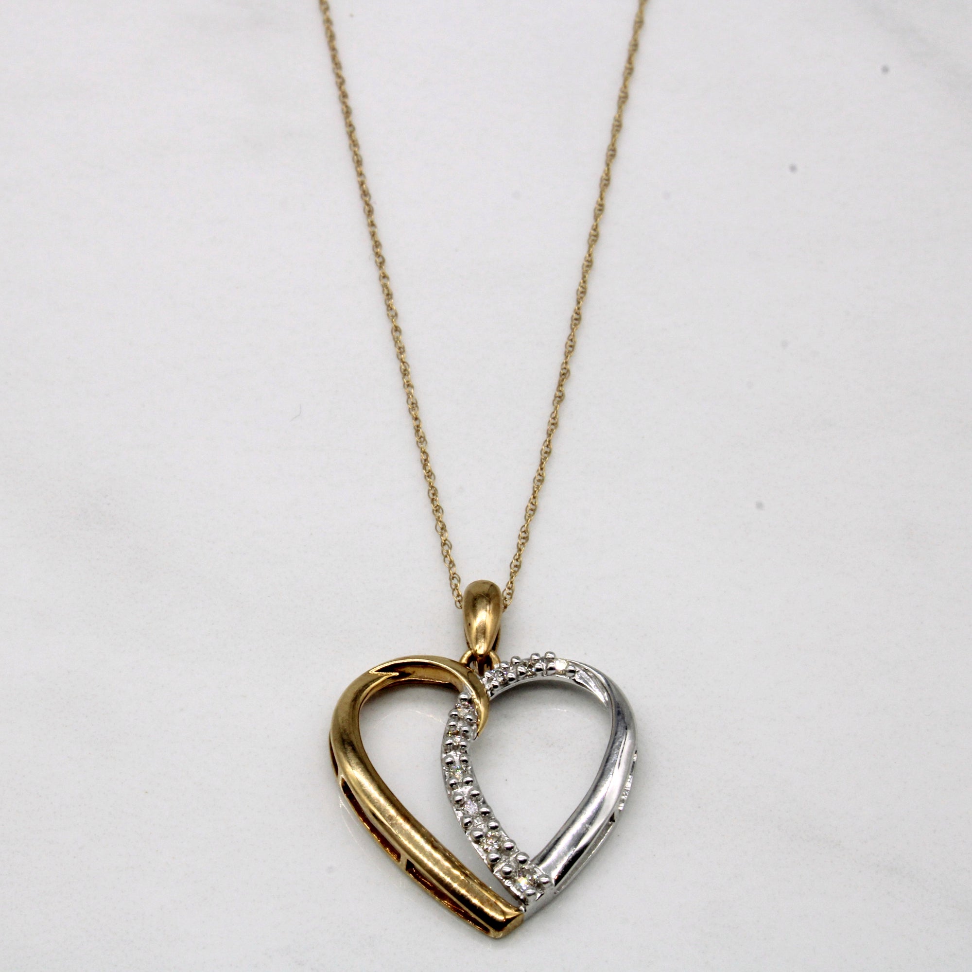 Diamond Heart Pendant & Necklace | 0.06ctw | 18