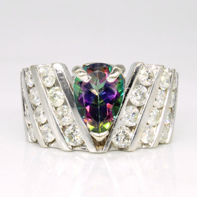 Mystic Topaz & Diamond Cocktail Ring | 2.00ct, 2.00ctw | SZ 8 |
