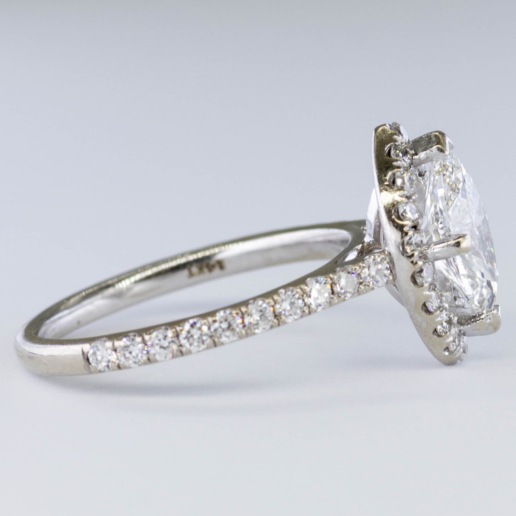 Bague de fiançailles en diamant taille marquise certifié GIA | 1,48 ct | VS1 E | Taille 8,75 | 