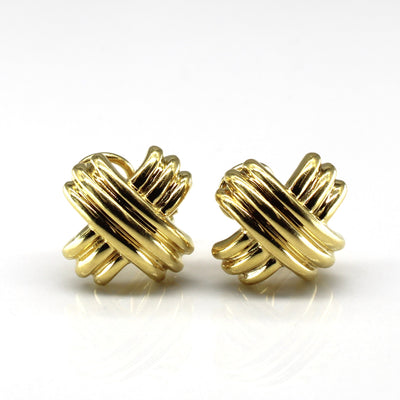Crossover Gold Earrings