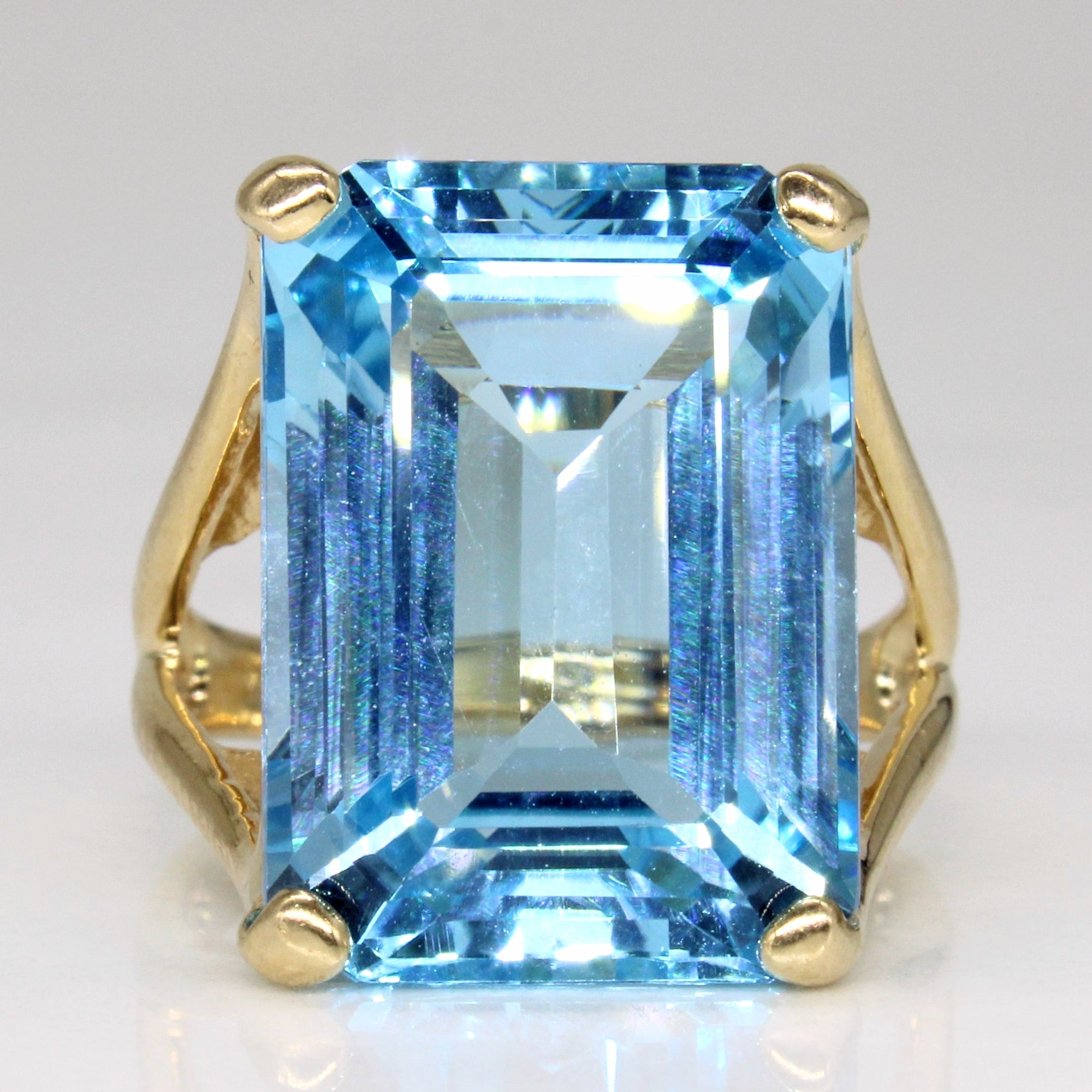 Blue Topaz Cocktail Ring | 19.20ct | SZ 6.5 |