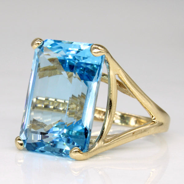 Blue Topaz Cocktail Ring | 19.20ct | SZ 6.5 |