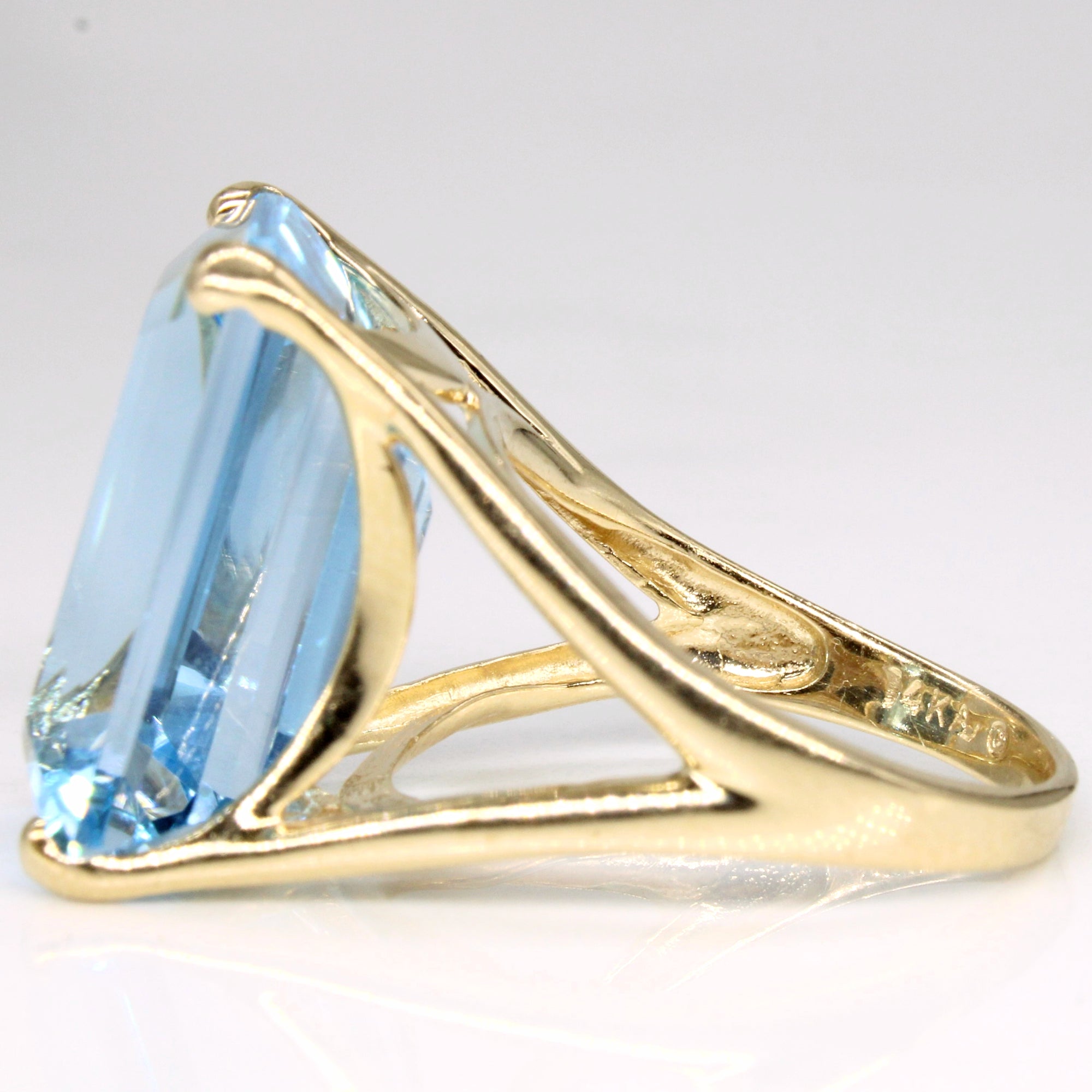 Blue Topaz Cocktail Ring | 19.20ct | SZ 6.5 |