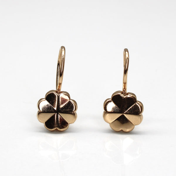 Flower Design Rose Gold Earrings