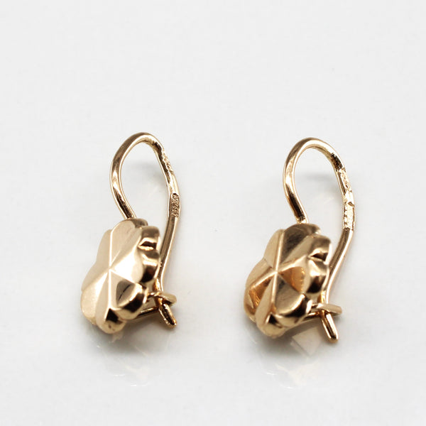 Flower Design Rose Gold Earrings