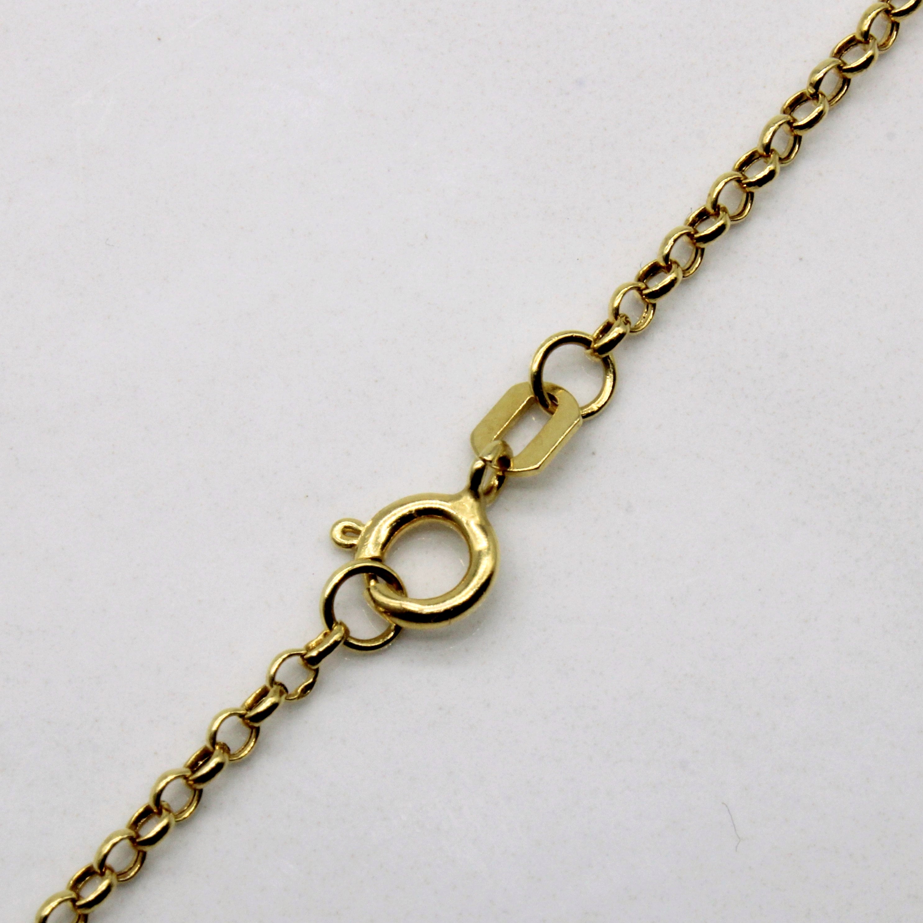 14k Yellow Gold Drop Pendant Necklace | 18" |