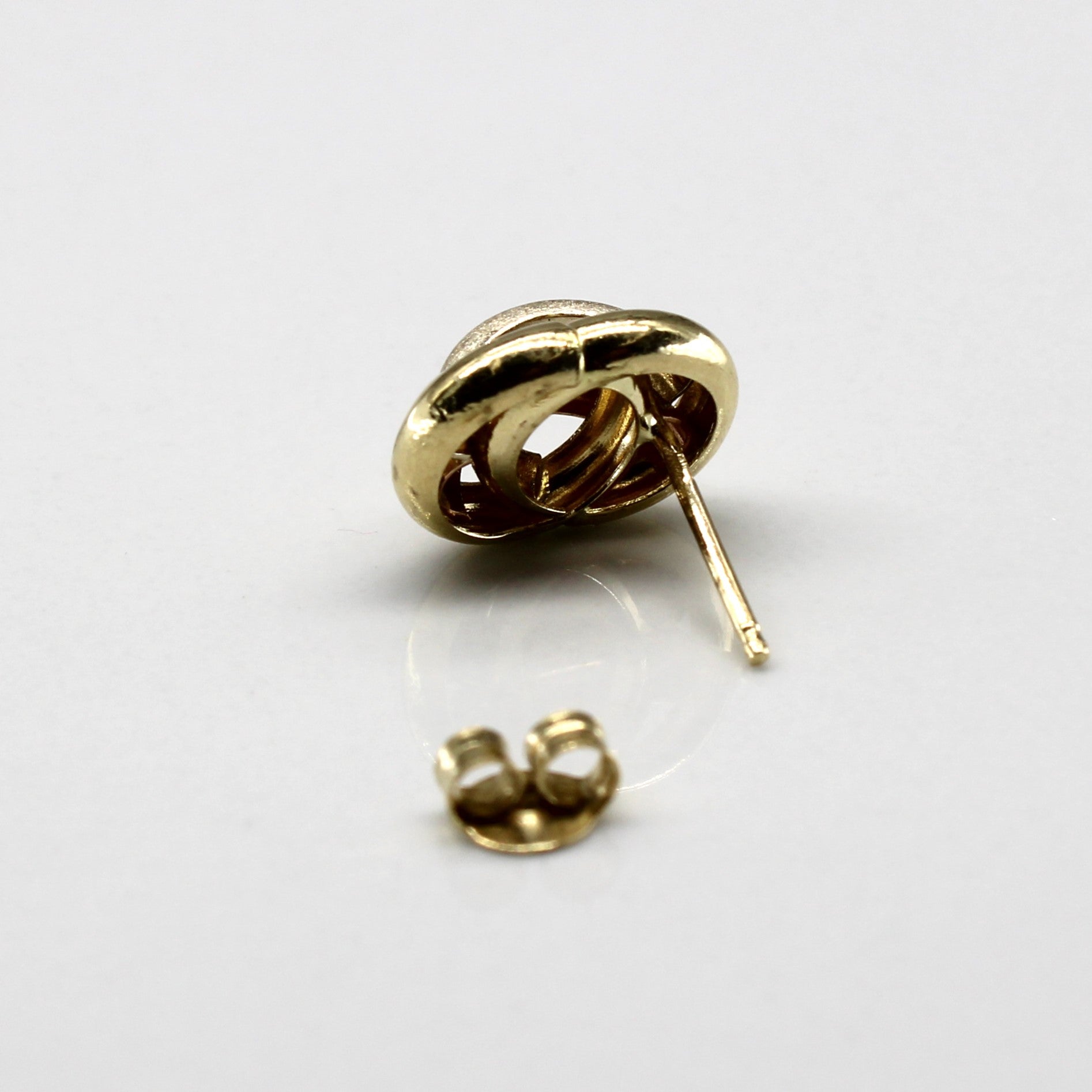 Two Tone Gold Dome Stud Earrings