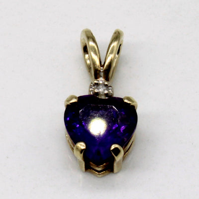 Amethyst Heart & Diamond Pendant | 1.10ct, 0.01ct |