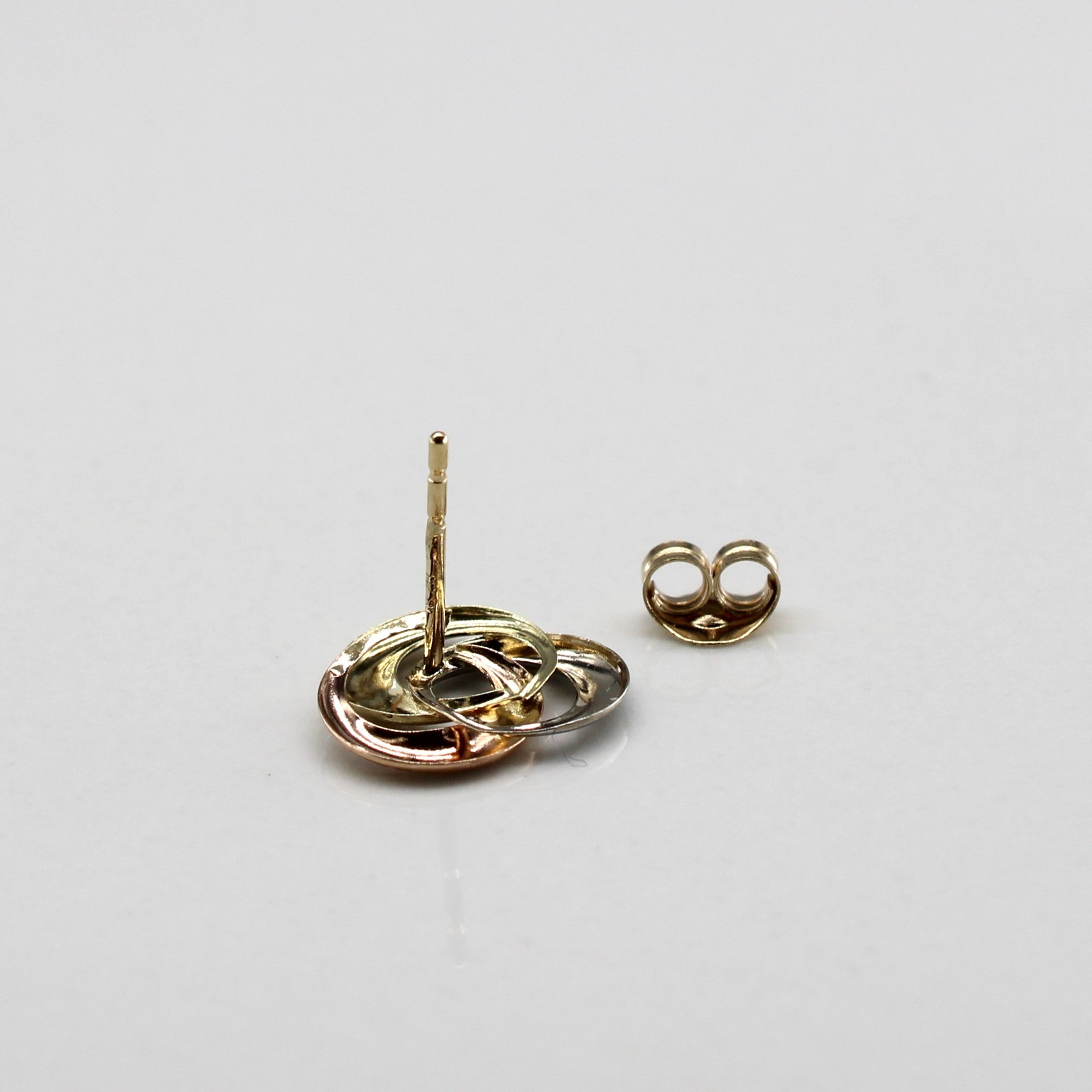 Boucles d'oreilles Swirl Tri Tone Gold 
