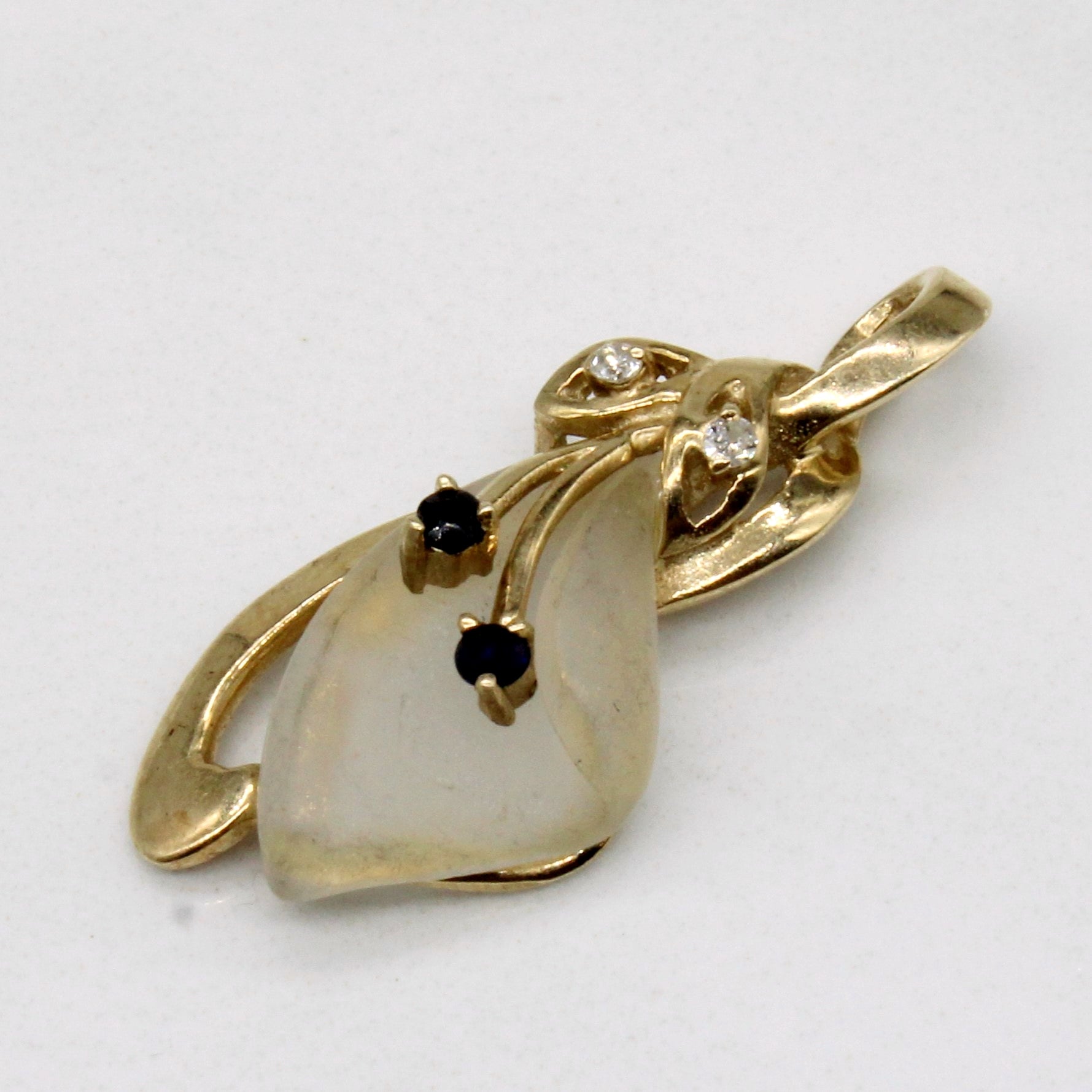 Sapphire & Diamond Lucite Pendant | 0.04ctw, 0.02ctw |
