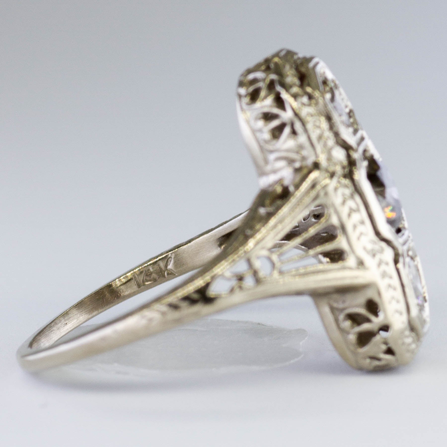 Art Deco Inspired Champagne Diamond Ring | 0.50ctw | SZ 4 |