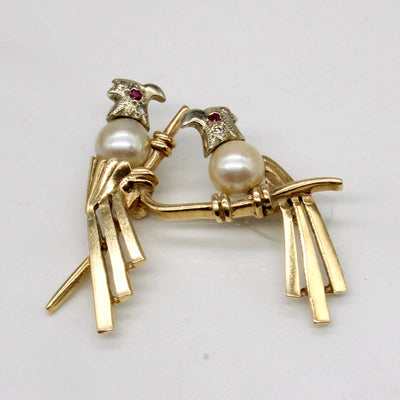 Multi Gem Exotic Bird Brooch | 0.08ctw |