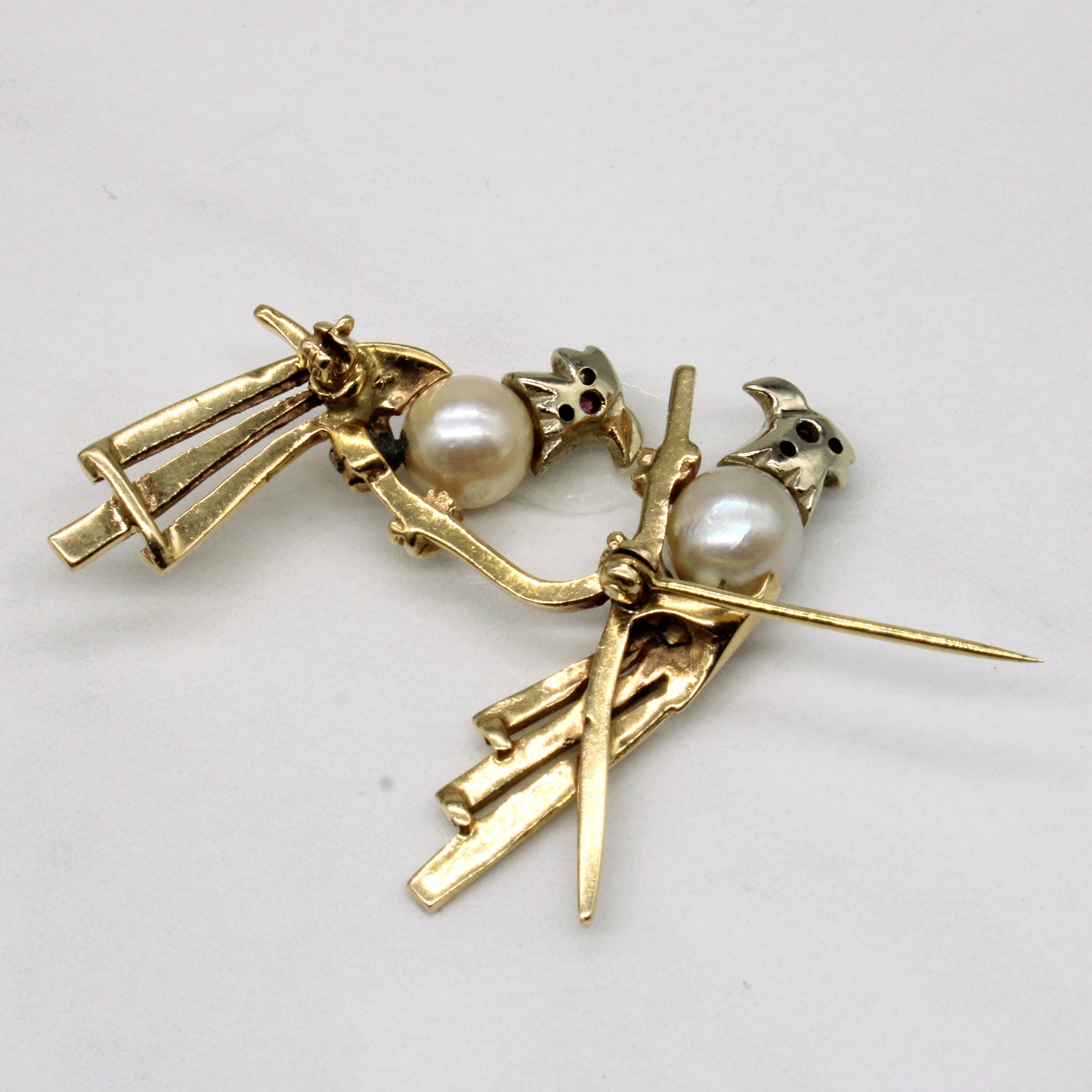 Multi Gem Exotic Bird Brooch | 0.08ctw |