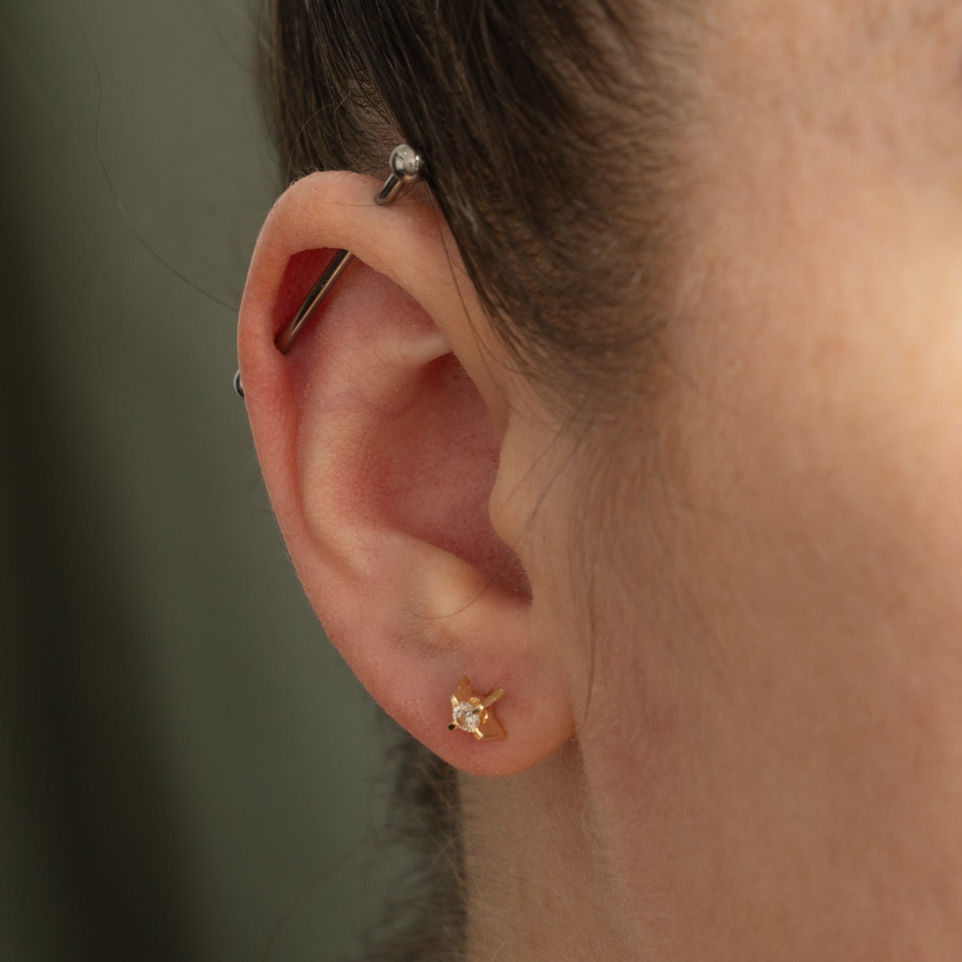 14k Diamond X Stud Earrings | 0.09ctw
