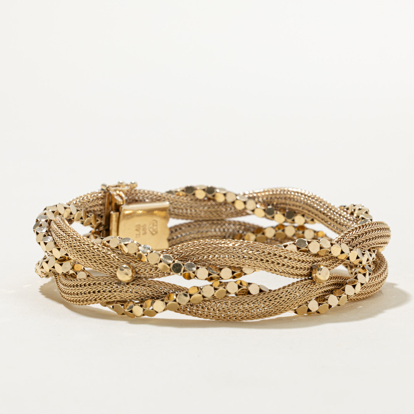 14k Yellow Gold Woven Bracelet | 7.5"