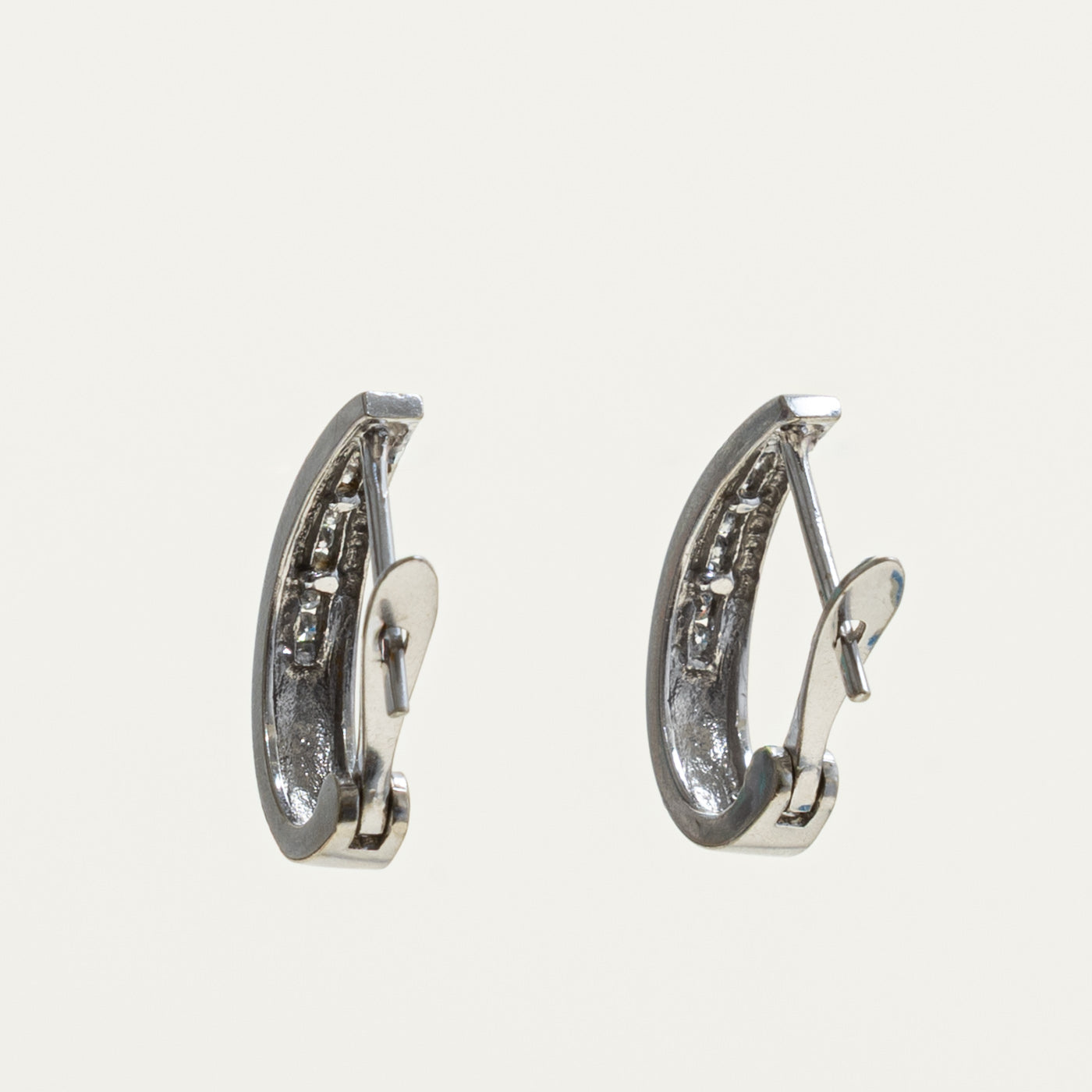10k Diamond Channel Set Huggies Earrings | 0.10ctw
