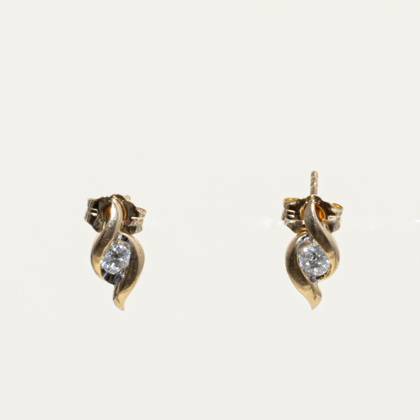 14k Diamond Abstract Stud Earrings | 1.37ctw