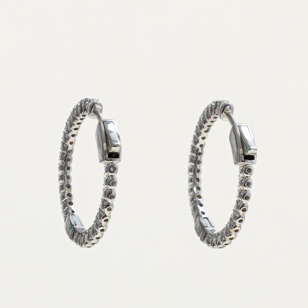 14k Eternity Diamond Hoop Earrings | 0.81ctw