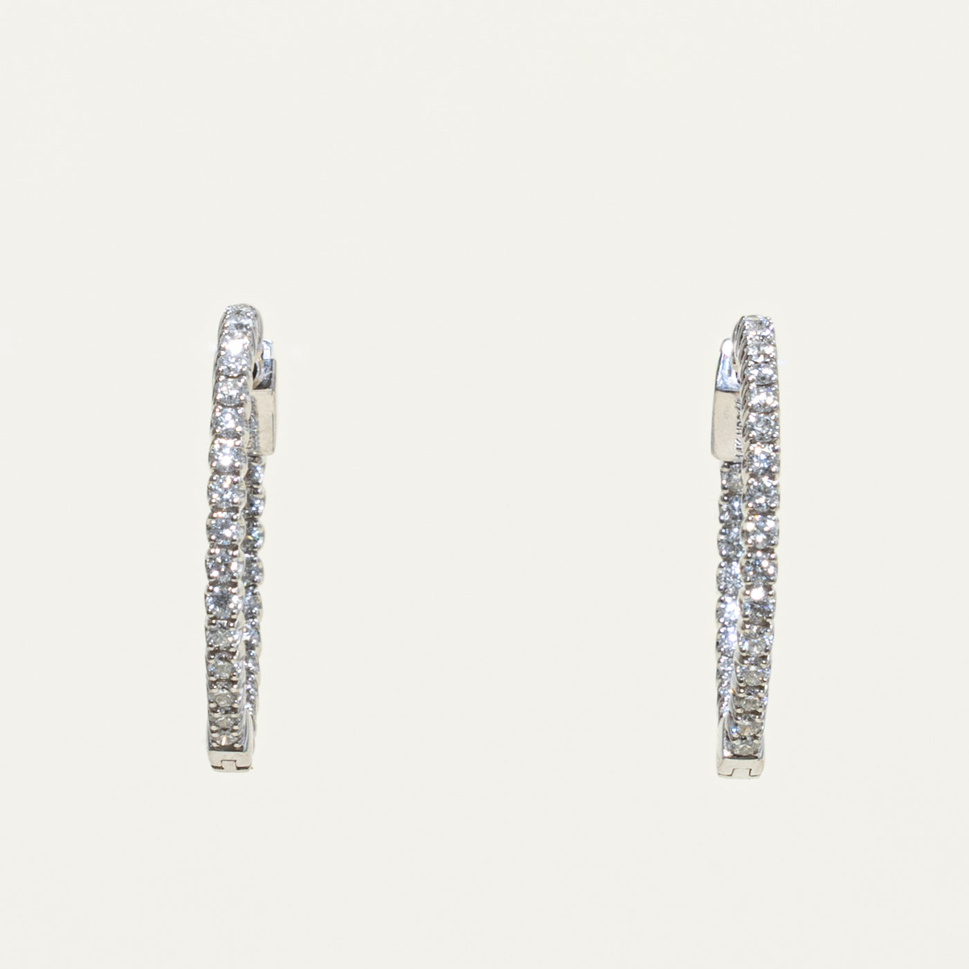 14k Eternity Diamond Hoop Earrings | 0.81ctw