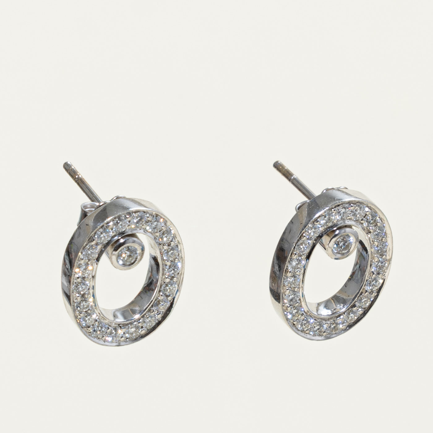 18k Diamond Large Oval Earrings | 1.24ctw