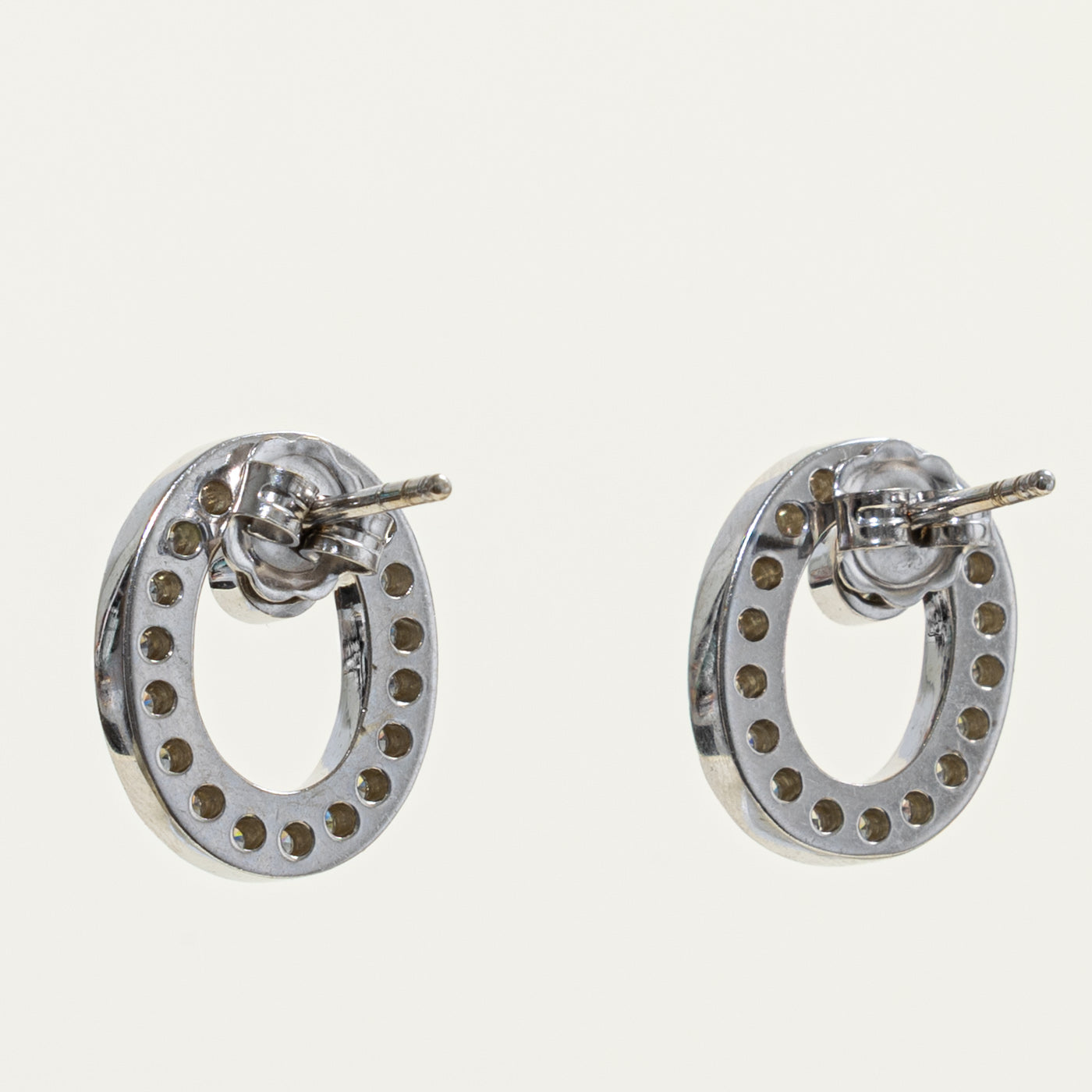 18k Diamond Large Oval Earrings | 1.24ctw