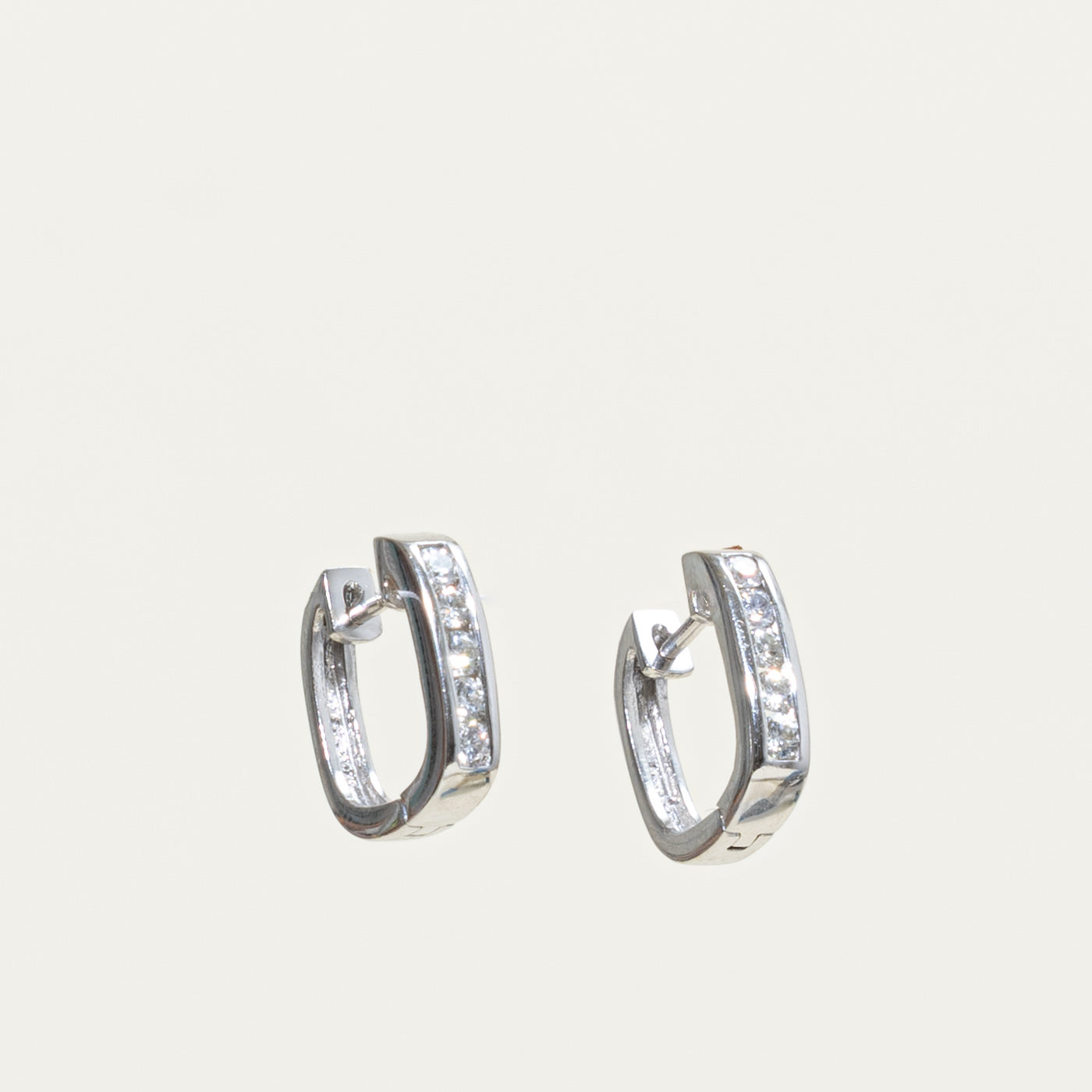14k Diamond Soft Square Huggie Earrings | 0.30ctw