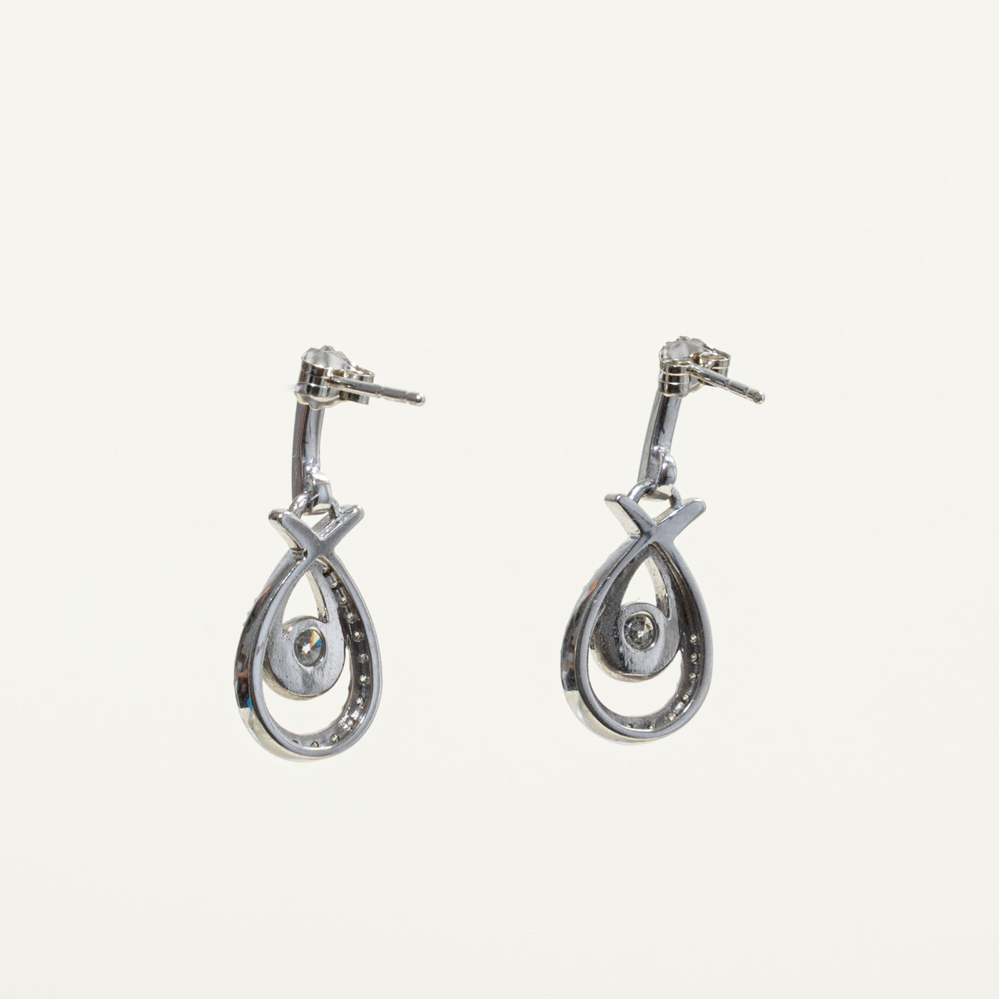 14k Diamond Pear Shaped Drop Earrings | 0.42ctw