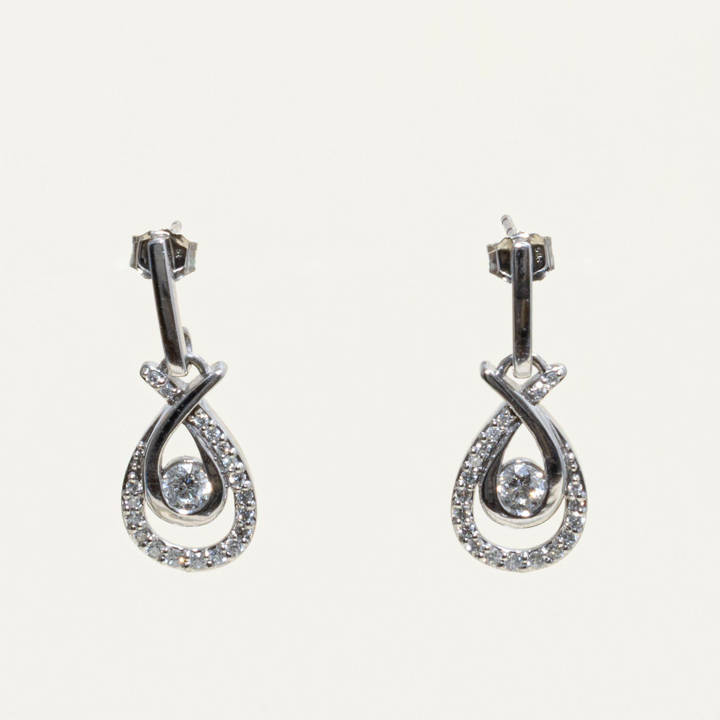 14k Diamond Pear Shaped Drop Earrings | 0.42ctw