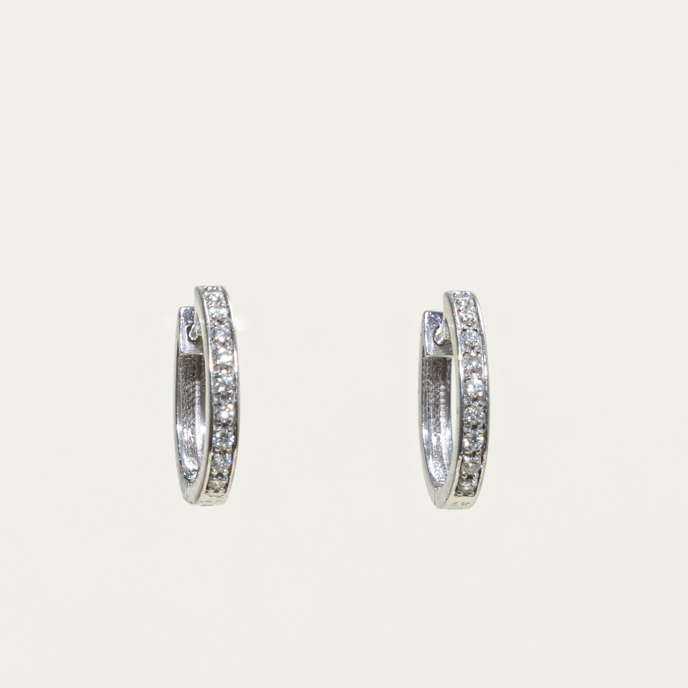 14k Diamond Small Hoop Earrings | 0.14ctw
