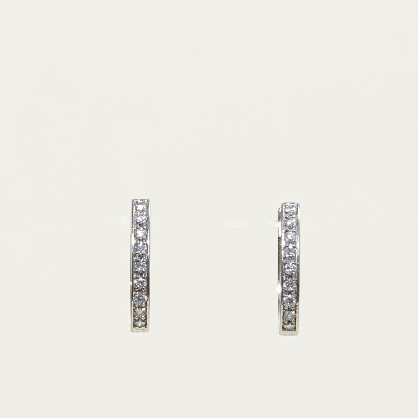 14k Diamond Small Hoop Earrings | 0.14ctw