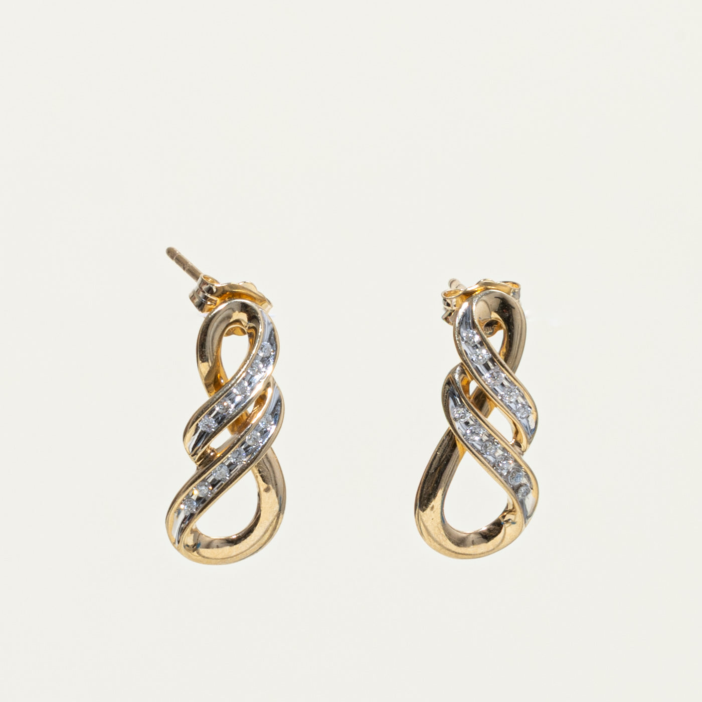 10k Diamond Infinity Drop Earrings | 0.11ctw