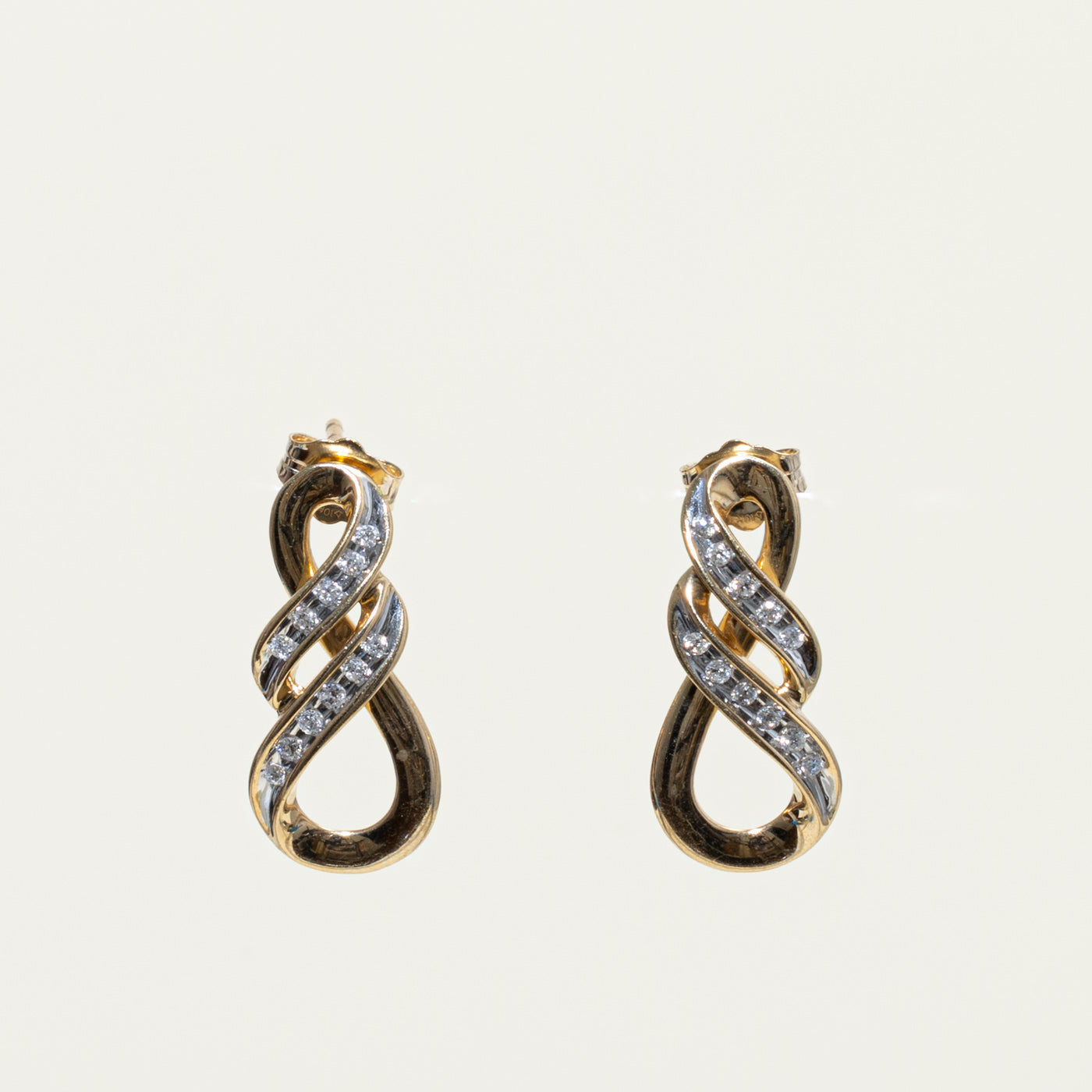 10k Diamond Infinity Drop Earrings | 0.11ctw