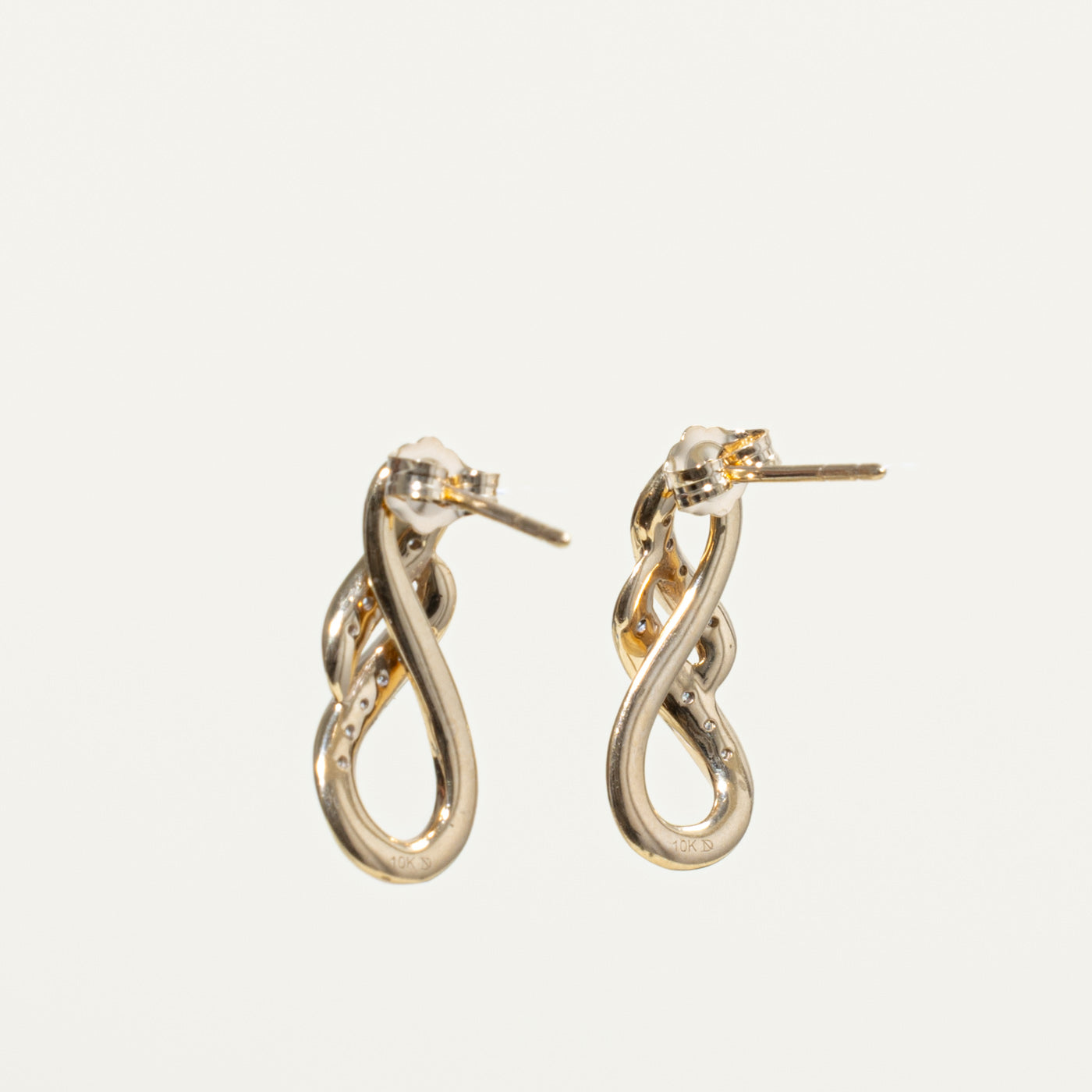 10k Diamond Infinity Drop Earrings | 0.11ctw