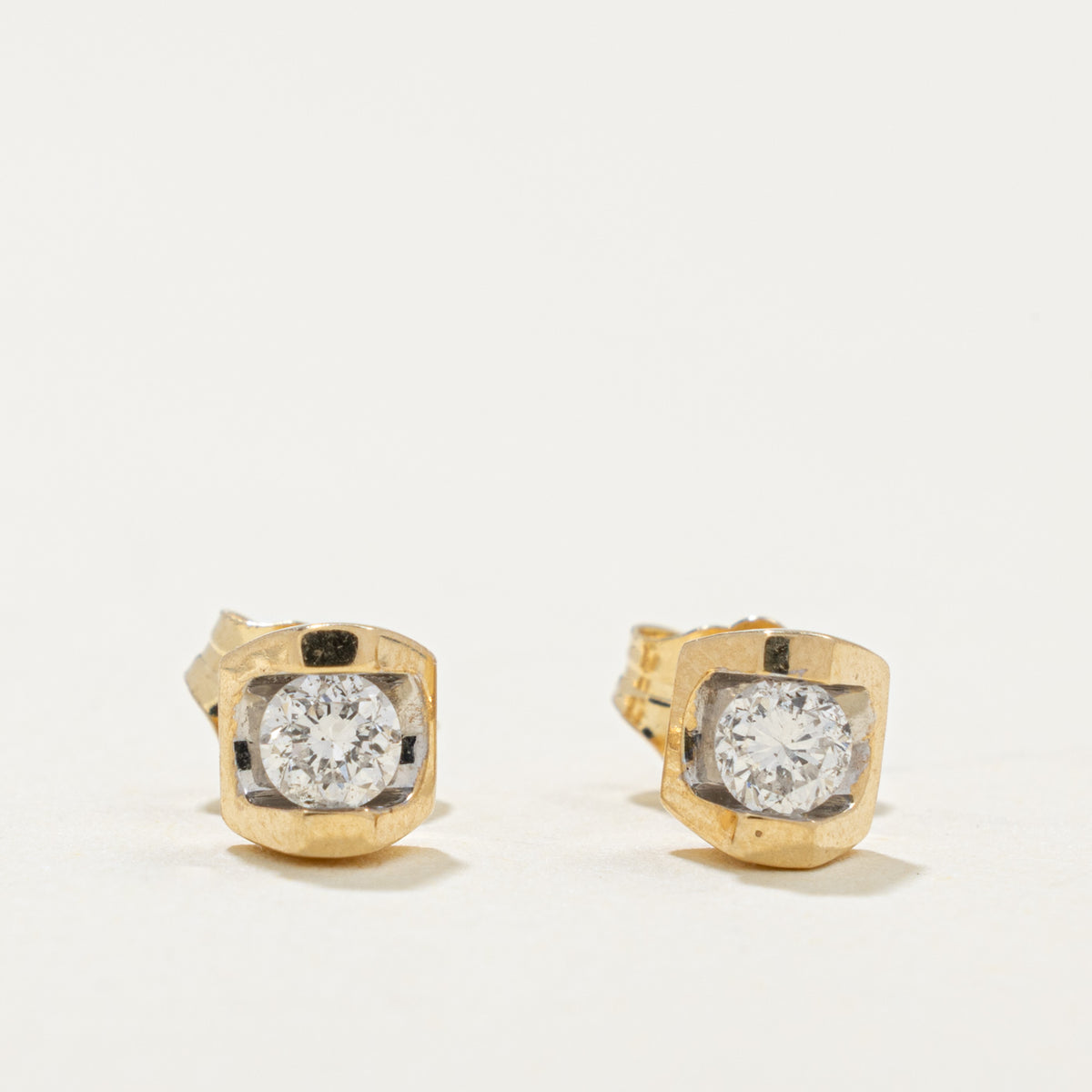 14k Round Brilliant Diamond Stud Earrings | 0.30ctw